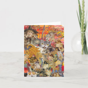 Chats une carte de voeux abondante