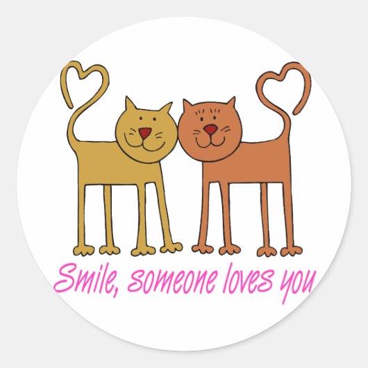 Chats Valentin en amoureux Stickers (Devant)