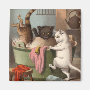 Chats vilains - aimant de réfrigérateur de jour