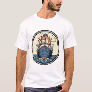 Chats Vintage sur la conception de t-shirt d'art d