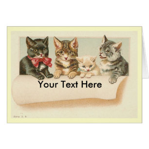 Chats vintages, votre texte ici