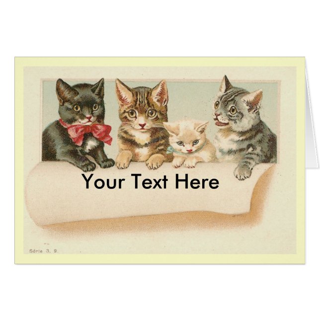 Chats vintages, votre texte ici (Devant horizontal)