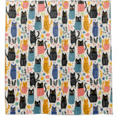 Chats Whimsical Motif rideau de douche (Devant)