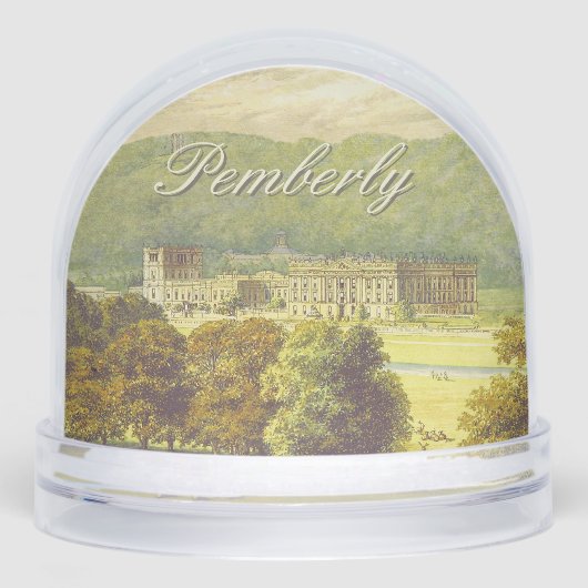 Chatsworth Derbyshire Jane Austen Darcy Pemberly Sneeuwbol (Voorkant)