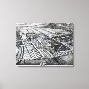 Chatsworth House, gegraveerd door Johannes Kip Canvas Afdruk