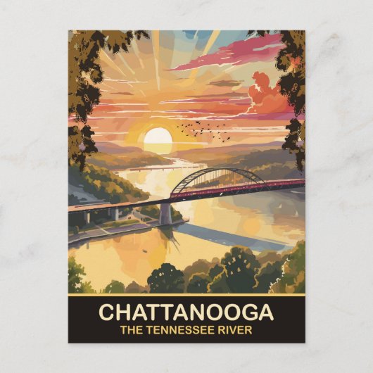Chattanooga Bridge, Tennessee River, Reizen Briefkaart (Voorkant)