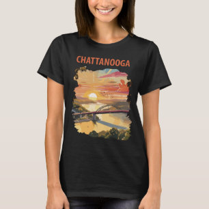 Chattanooga-brug zonsondergang oranje reis T-shirt