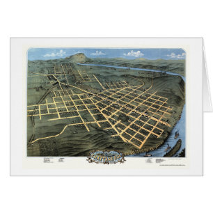 Chattanooga, carte panoramique de TN - 1871