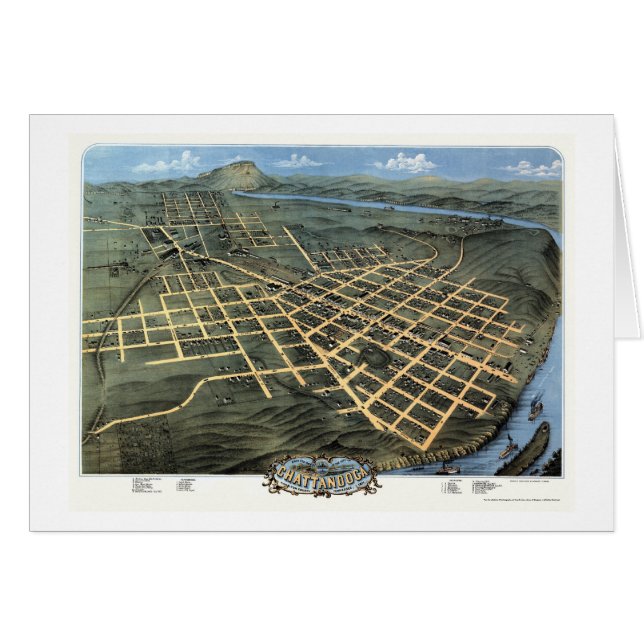 Chattanooga, carte panoramique de TN - 1871 (Devant horizontal)