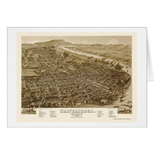Chattanooga, carte panoramique de TN - 1886