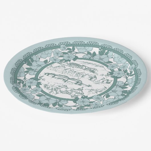 Chattanooga China Pattern Papieren Bordje (Gekanteld)