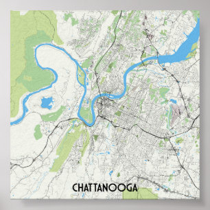 Chattanooga kaart poster