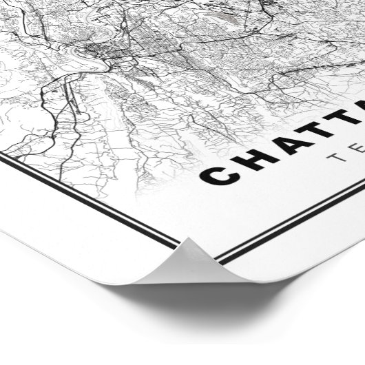 Chattanooga Map Poster (Hoek)