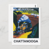 Chattanooga, stoomtrein onder de brug briefkaart (Voorkant / Achterkant)