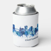 Chattanooga Tennessee Skyline Blue Blikjeskoeler (Blikje Voorkant)