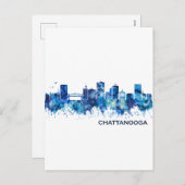 Chattanooga Tennessee Skyline Blue Feestdagenkaart (Voorkant / Achterkant)