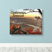 Chattanooga Tennessee van Lookout Mountain Canvas Afdruk (Insitu (Houten vloer))