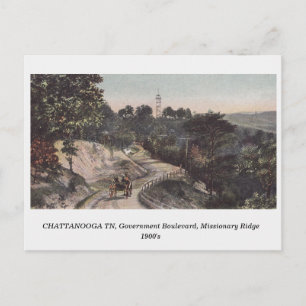 Chattanooga TN, ancienne carte postale du boulevar