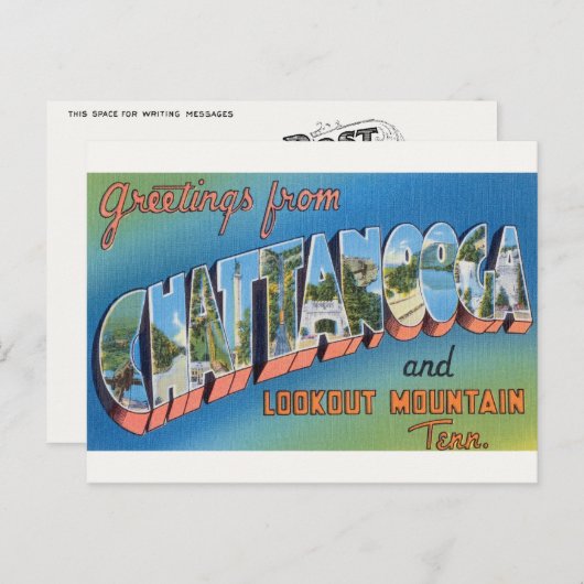  Chattanooga, TN en Signal Mtn. Briefkaart (Voorkant / Achterkant)