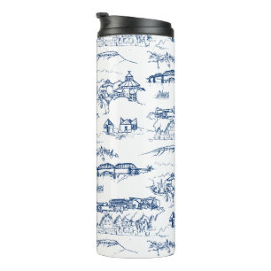 Chattanooga Toile Blue Thermosbeker