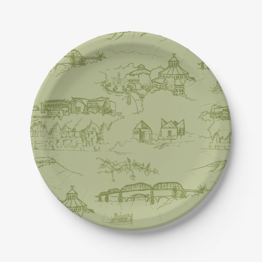 Chattanooga Toile Green Papieren Bordje (Voorkant)