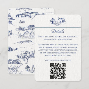 Chattanooga Toile Navy en White Enclosure Kaart Notitiekaartje
