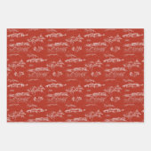 Chattanooga Toile Red Holiday Wrap 3 Sheets Inpakpapier Vel (Voorkant 2)