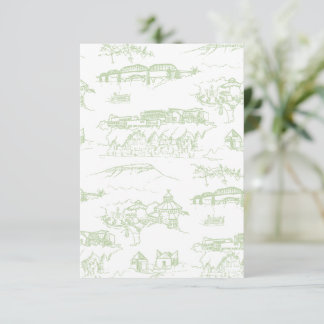 Chattanooga Toile Sage Color Sample Bedankkaart