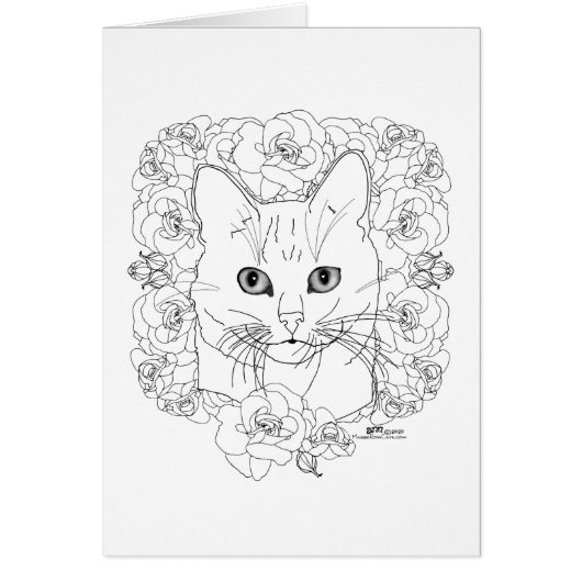 Chatte avec des roses (Devant)