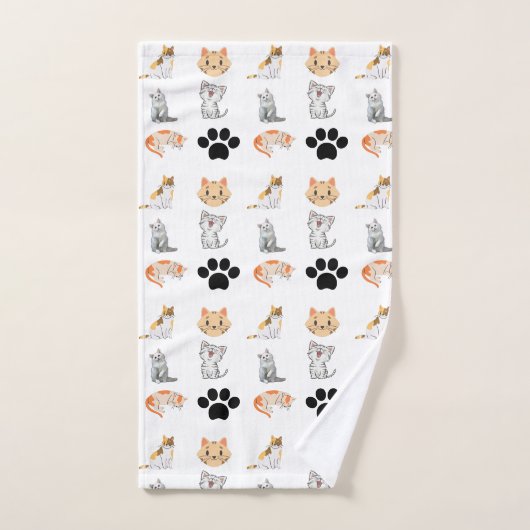 Chatte chat sur toute l'impression (Serviette à main)