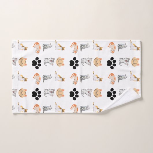 Chatte chat sur toute l'impression (Serviette à main)