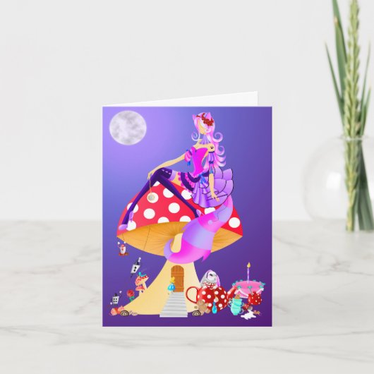 Chatte dame dans Carte de vœux Clair de Lune (Devant)