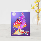 Chatte dame dans Carte de vœux Clair de Lune (Fleur jaune)