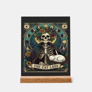 Chatte Dame Haloween Squelette Floral Lune Boussol