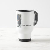 Chatte de mug avec langue à distance en blanc inox (Devant droit)