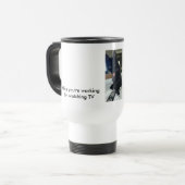 Chatte de mug avec langue à distance en blanc inox (Devant gauche)