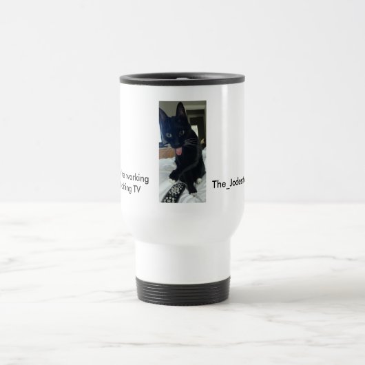 Chatte de mug avec langue à distance en blanc inox (Centre)