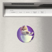 Chatte de saut dans une tete - aimant de chat (In Situ (Lave-vaisselle))