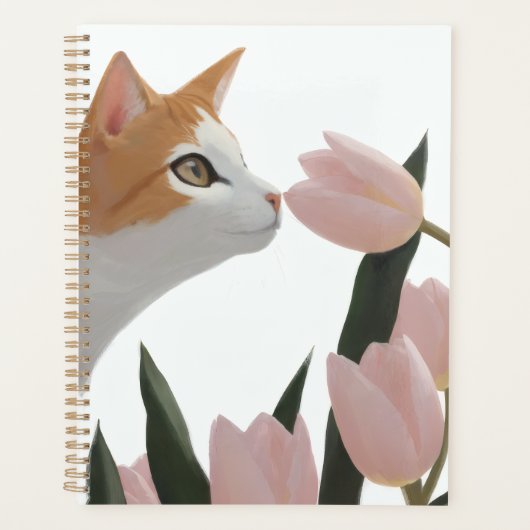 Chatte Douce au Gingembre avec des Fleurs (Devant)