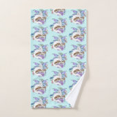Chatte Fée Blanche Fantastique Champignon Bleu Cap (Serviette à main)