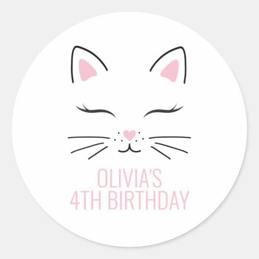 Chatte fête d'anniversaire stickers visage chatté (Devant)