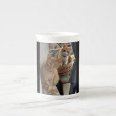 chatte gingembre Bone China Mug (Devant)