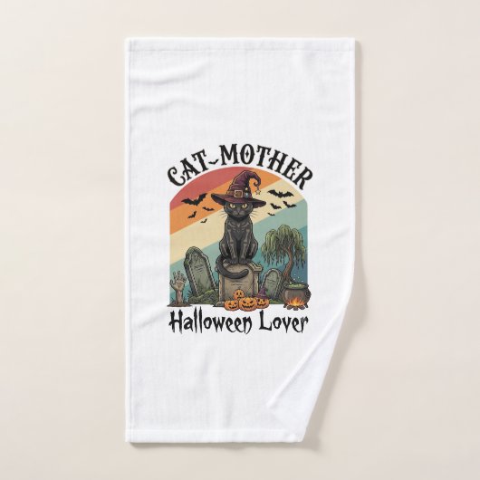 Chatte Mère Amoureuse d'Halloween Chapeau de Sorci (Serviette à main)