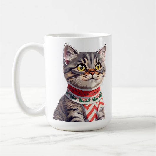 Chatte mignonne Christmas Mug (Gauche)