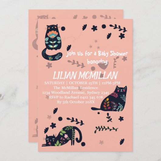 CHATTE-MOI SI VOUS CHATTEZ INVITATION AMUSANTE (Devant / Derrière)