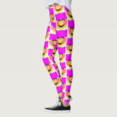 chatte rose casquette émoji leggings (Gauche)