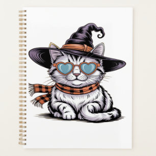 Chatte sorcière cool Chat de Halloween mignon ave
