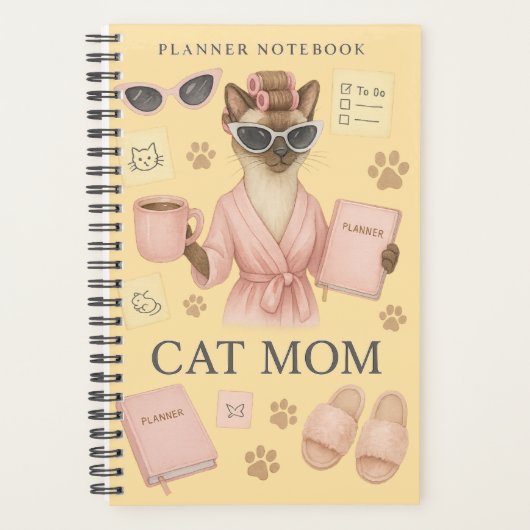 Chatte tenant un agenda quotidien (Devant)