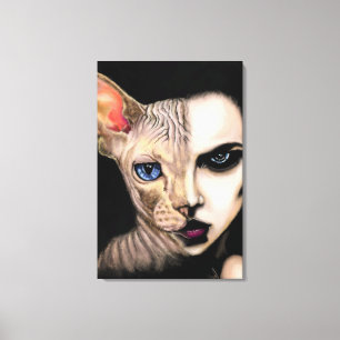 Chatte - Toile de visage - Impression sur toile -