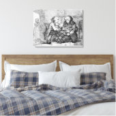 Chatten, illustratie canvas afdruk (Insitu (Slaapkamer))